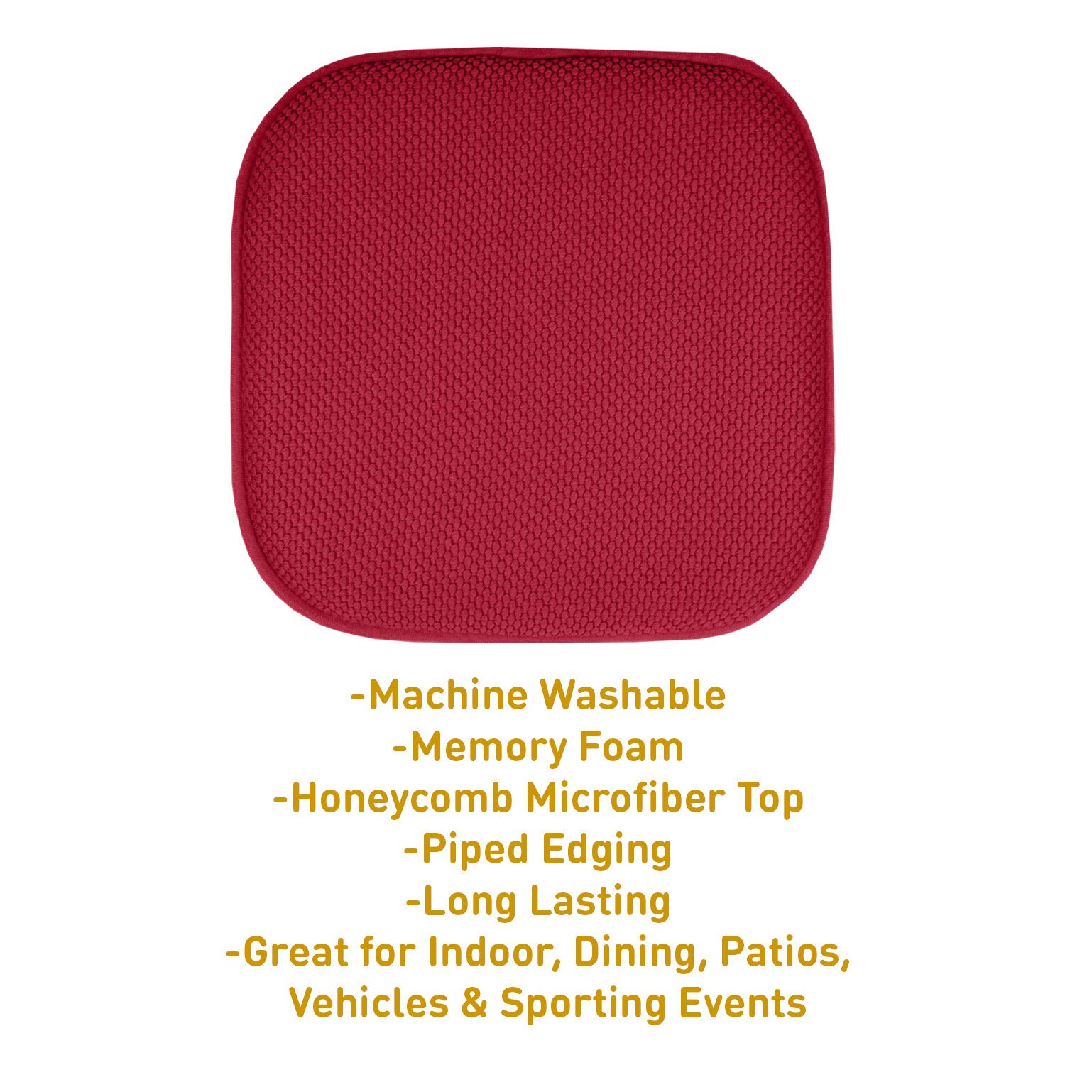 Sweet Home Collection™ Honeycomb Memory Foam No Slip Back 16" x Chair Pad Cushion