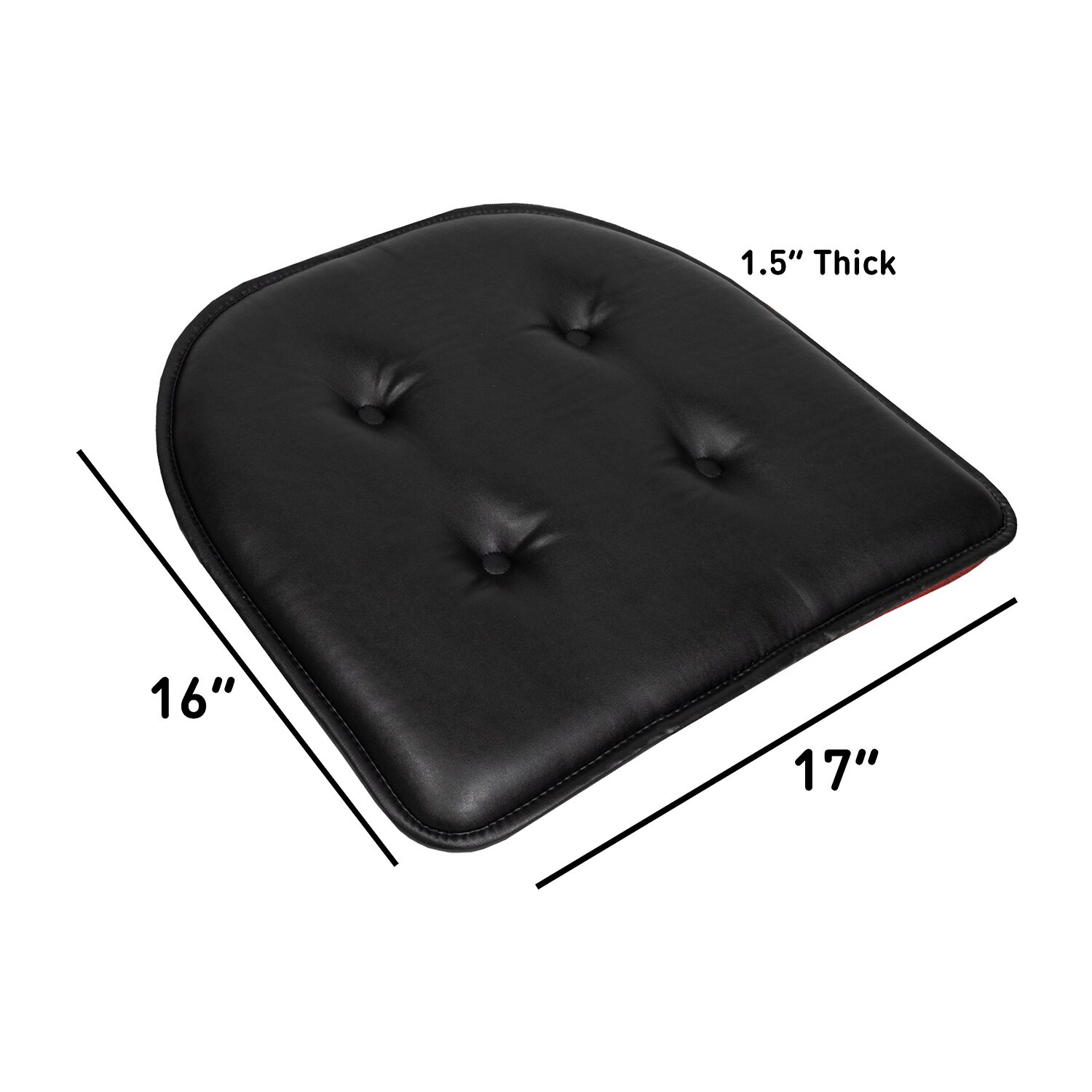 Sweet Home Collection™ U-Shape Faux Leather No Slip Memory Foam Chair Cushion 16" x 17"