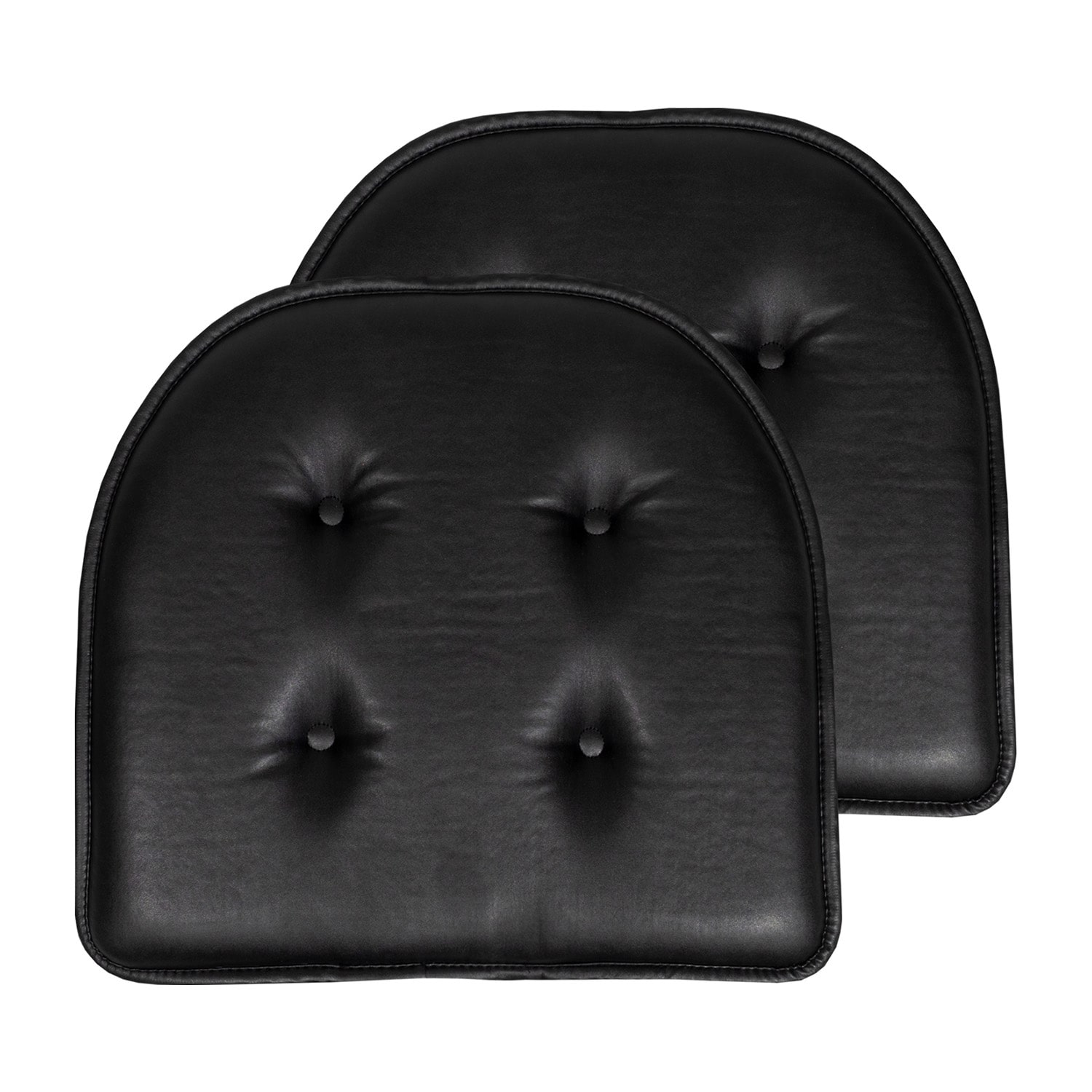 Sweet Home Collection™ U-Shape Faux Leather No Slip Memory Foam Chair Cushion 16" x 17"