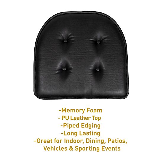 Sweet Home Collection™ U-Shape Faux Leather No Slip Memory Foam Chair Cushion 16" x 17"