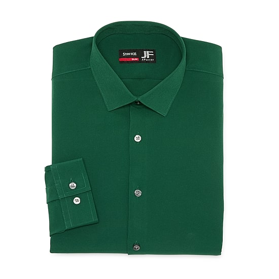 J. Ferrar Slim 360 Stretch Performance Mens Regular Fit Stretch Fabric Long Sleeve Dress Shirt