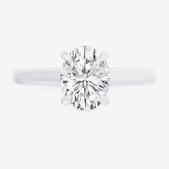 (G-H / Si1-Si2) Womens 1 1/7 CT. T.W. Lab Grown White Diamond 14K Gold Oval Solitaire Engagement Ring