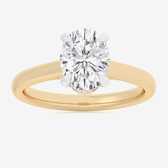 (G-H / Si1-Si2) Womens 1 1/7 CT. T.W. Lab Grown White Diamond 14K Gold Oval Solitaire Engagement Ring