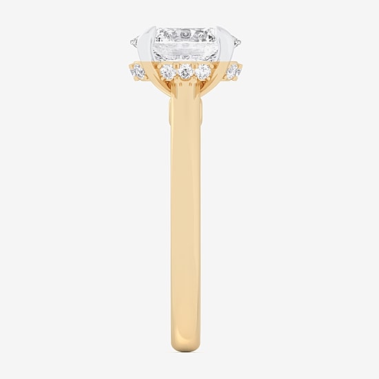 (G-H / Si1-Si2) Womens 1 1/7 CT. T.W. Lab Grown White Diamond 14K Gold Oval Solitaire Engagement Ring