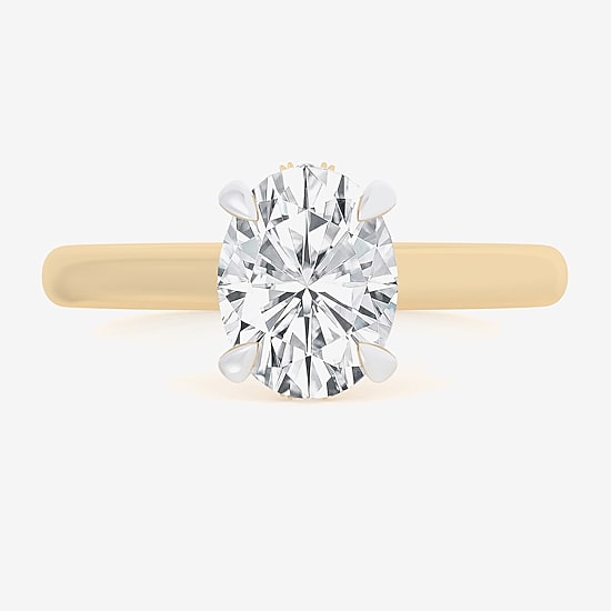 (G-H / Si1-Si2) Womens 1 1/7 CT. T.W. Lab Grown White Diamond 14K Gold Oval Solitaire Engagement Ring