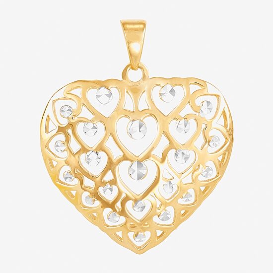Womens 14K Gold Heart Pendant