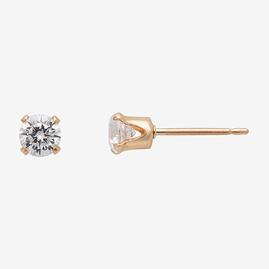 Gold Theory Womens Cubic Zirconia Round 2 Pair Earring Set