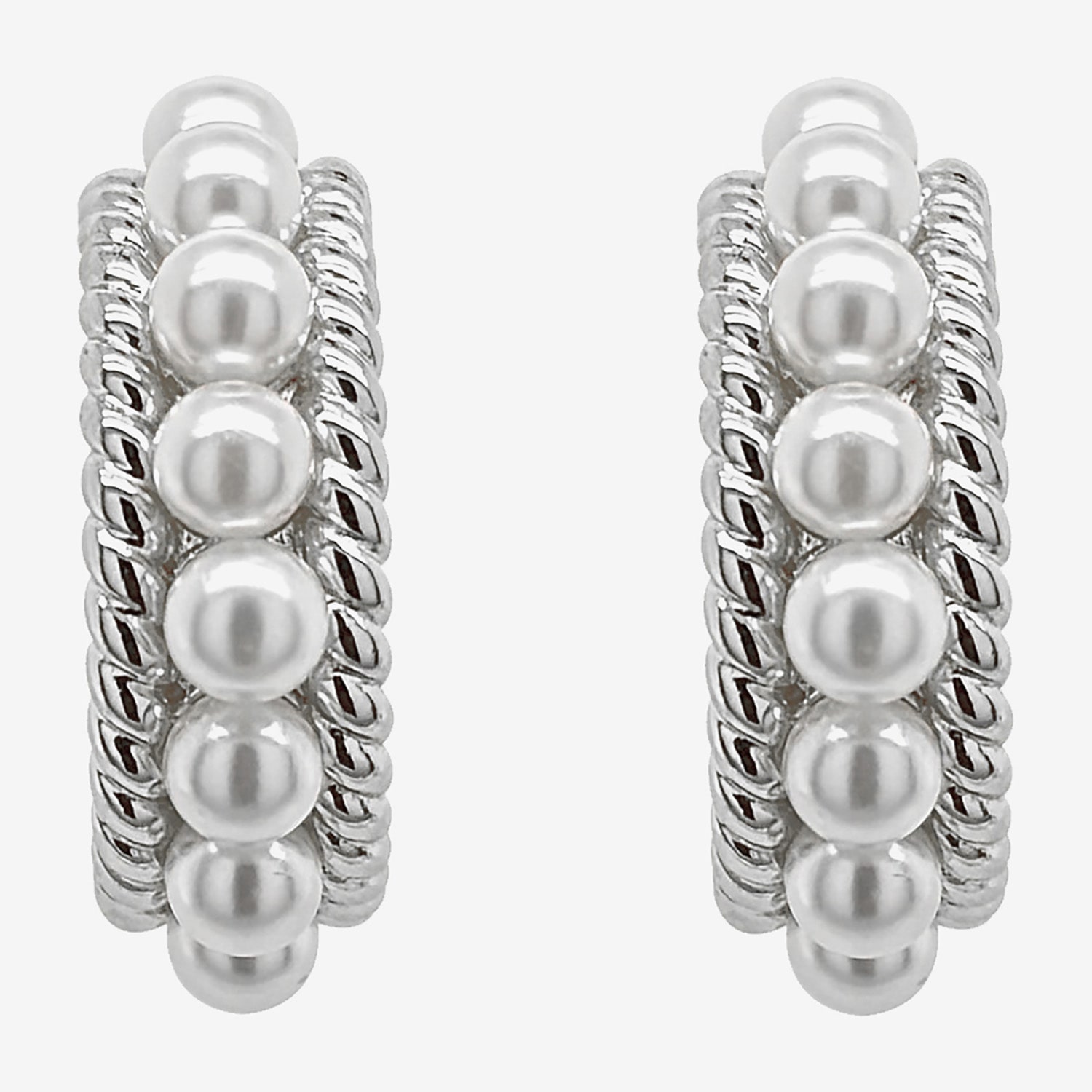 Sparkle Allure Womens White Simulated Pearl 26mm Hypoallergenic Hoop Earrings