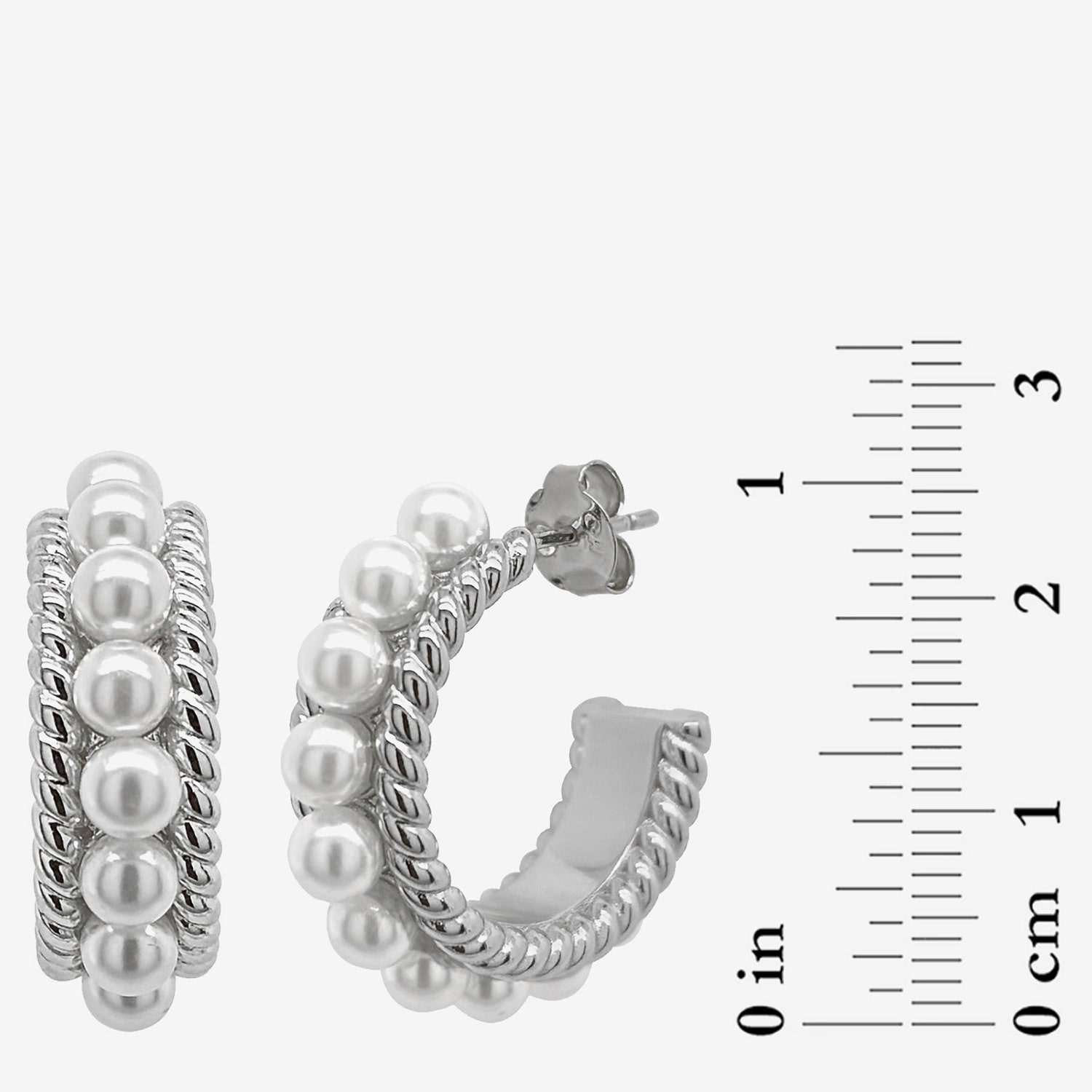 Sparkle Allure Womens White Simulated Pearl 26mm Hypoallergenic Hoop Earrings