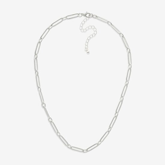 Mixit Womens Stainless Steel Hypoallergenic 18 Inch Paperclip Chain Necklace