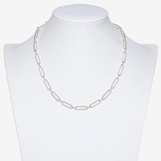 Mixit Womens Stainless Steel Hypoallergenic 18 Inch Paperclip Chain Necklace