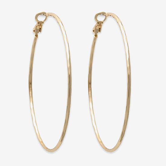 Bold Elements Gold Tone Womens 2.3mm Hoop Earrings
