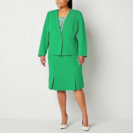Black Label by Evan-Picone Womens Plus Classic Fit Suit Jacket