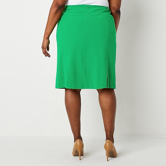 Black Label by Evan-Picone Womens Plus Suit Skirt