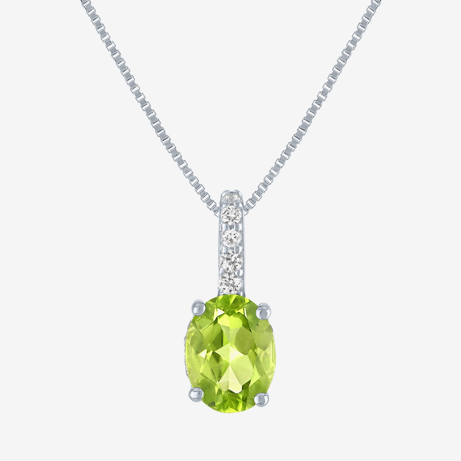 Womens Genuine Green Peridot Sterling Silver Oval 18 Inch Pendant Necklace