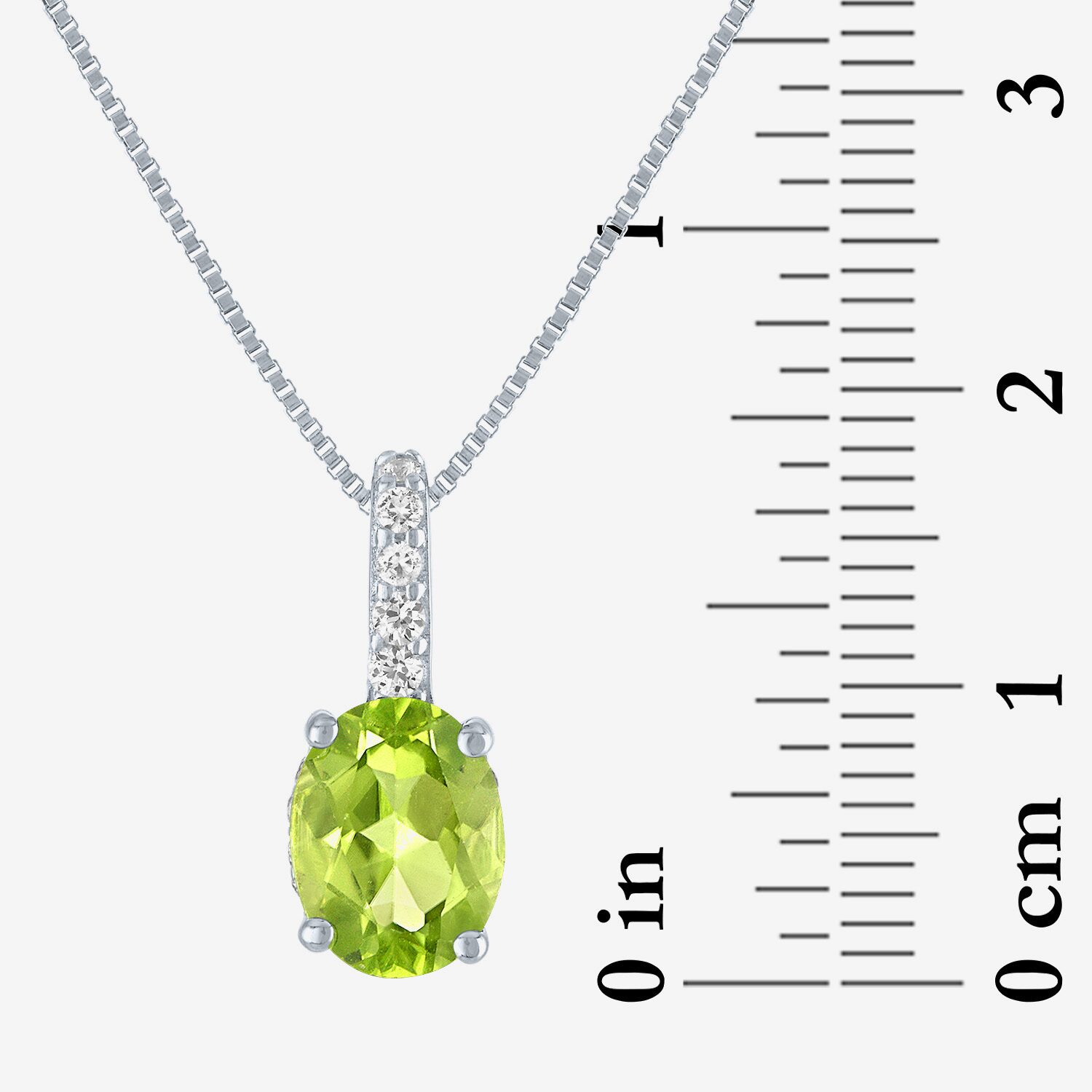 Womens Genuine Green Peridot Sterling Silver Oval 18 Inch Pendant Necklace