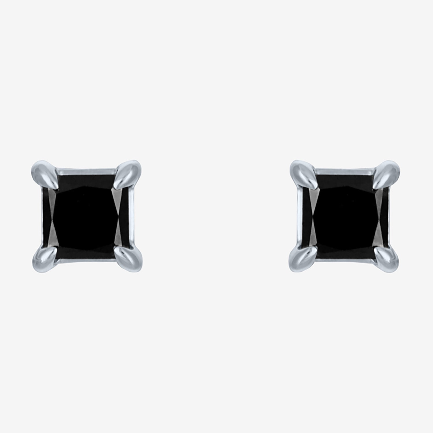 1/2 CT. T.W. Natural Black Diamond 10K Gold 4mm Stud Earrings