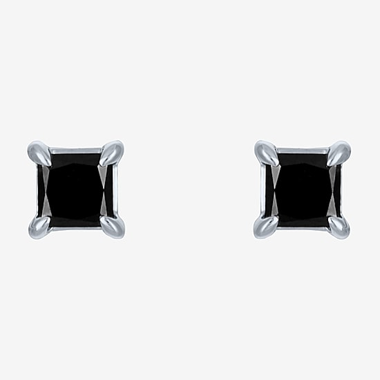 1/2 CT. T.W. Natural Black Diamond 10K Gold 4mm Stud Earrings