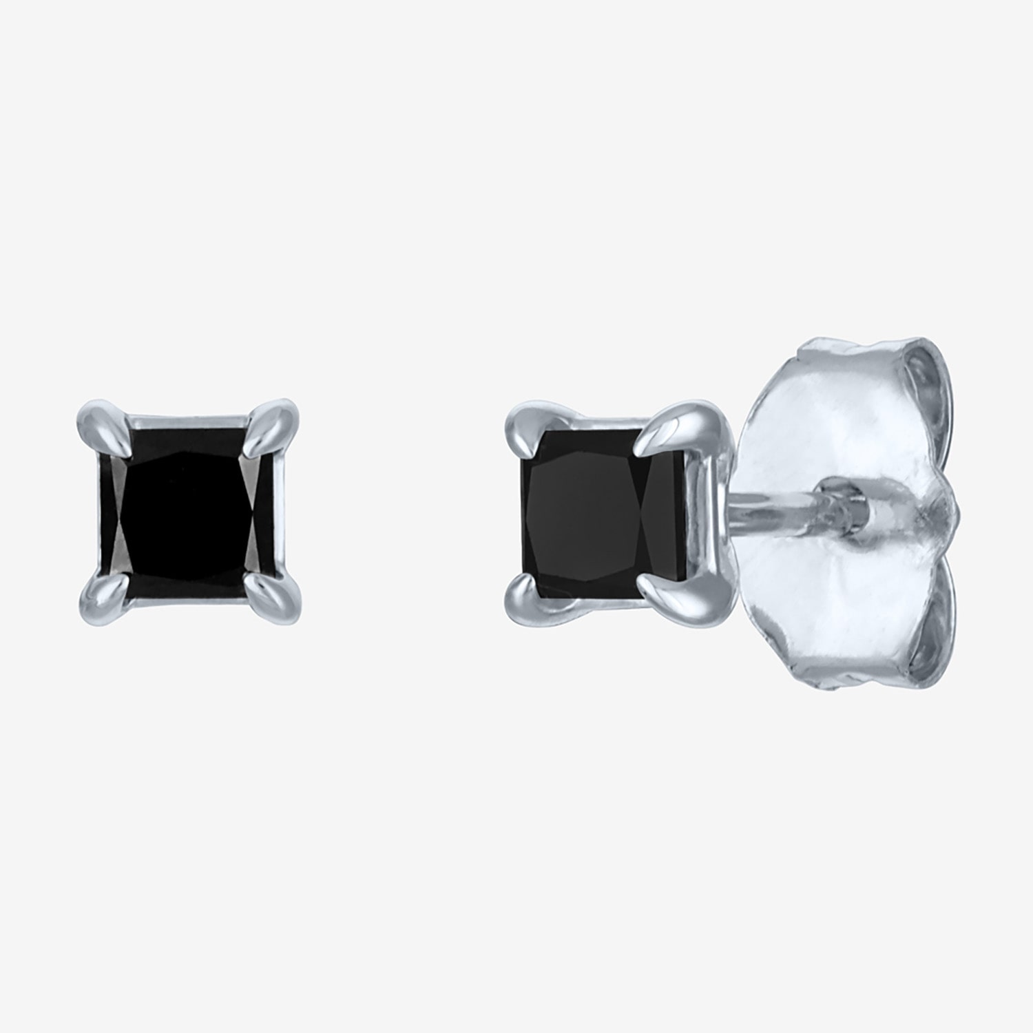 1/2 CT. T.W. Natural Black Diamond 10K Gold 4mm Stud Earrings