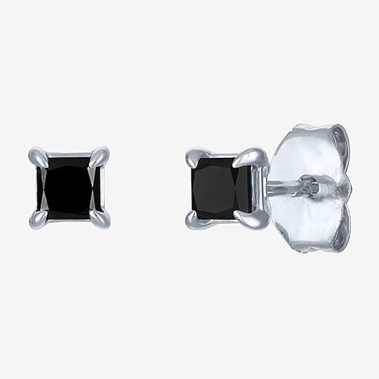 1/2 CT. T.W. Natural Black Diamond 10K Gold 4mm Stud Earrings