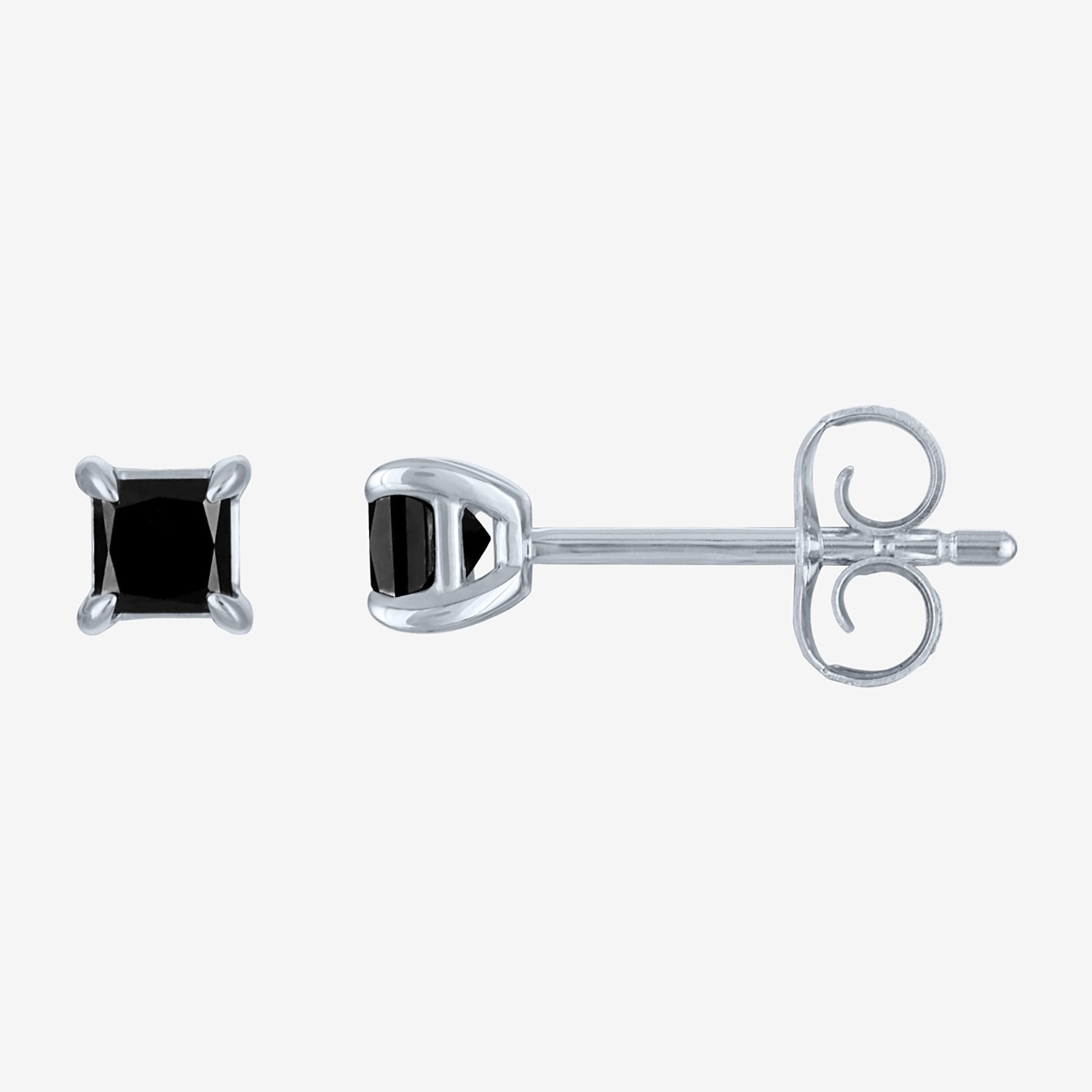 1/2 CT. T.W. Natural Black Diamond 10K Gold 4mm Stud Earrings