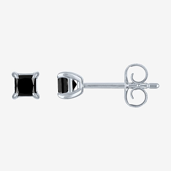 1/2 CT. T.W. Natural Black Diamond 10K Gold 4mm Stud Earrings