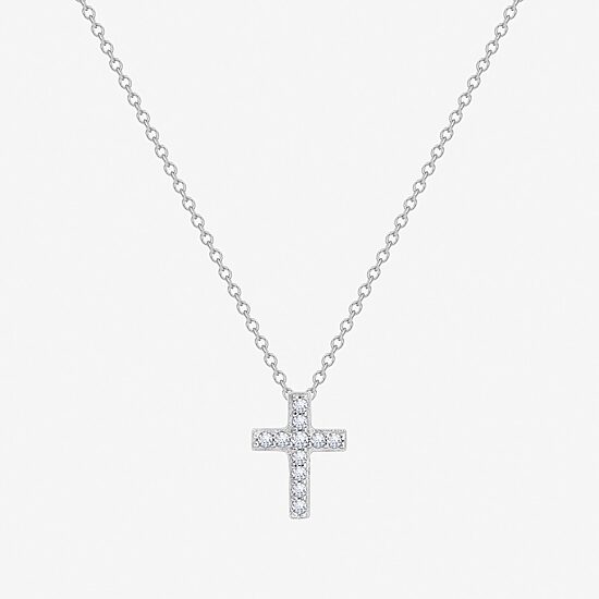 Diamonart Womens Cubic Zirconia Sterling Silver Cross 2-pc. Jewelry Set
