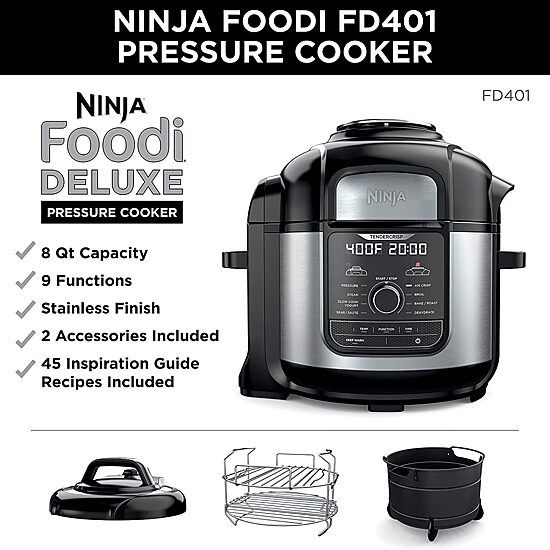 Ninja® Foodi™ 8-qt. 9-in-1 Deluxe XL Pressure Cooker & Air Fryer - Stainless Steel