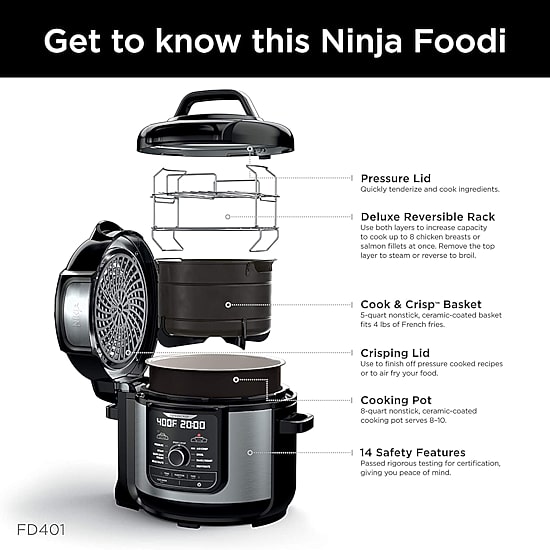 Ninja® Foodi™ 8-qt. 9-in-1 Deluxe XL Pressure Cooker & Air Fryer - Stainless Steel