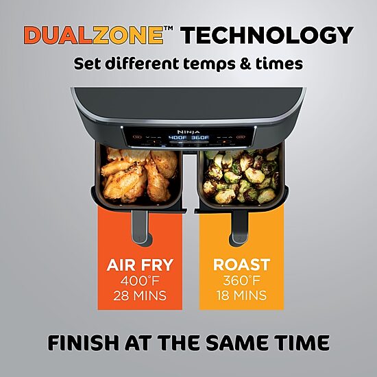 Ninja Foodi 6-in-1 8 Quart 2-Basket Air Fryer with DualZone Technology