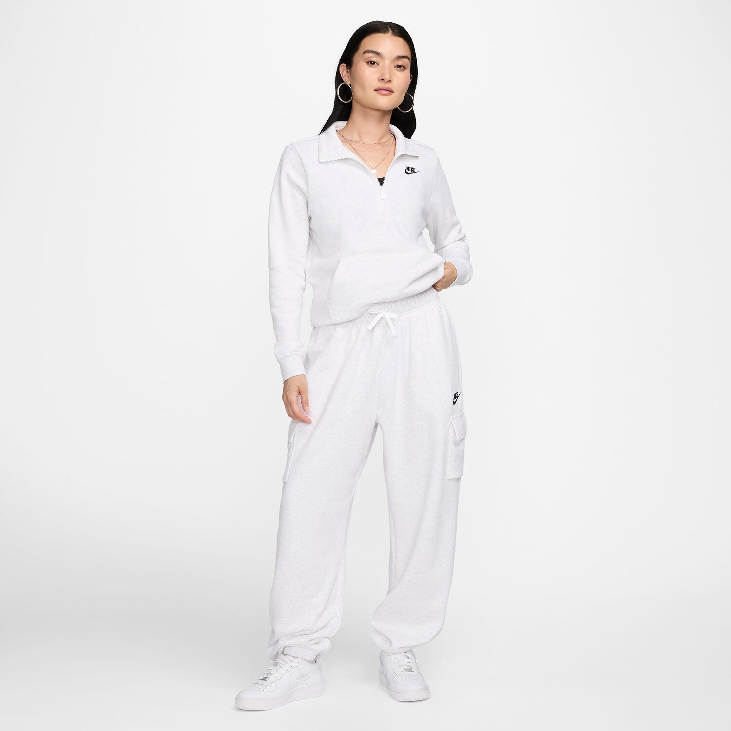Nike Womens Mock Neck Long Sleeve Active Quarter-Zip Pullover