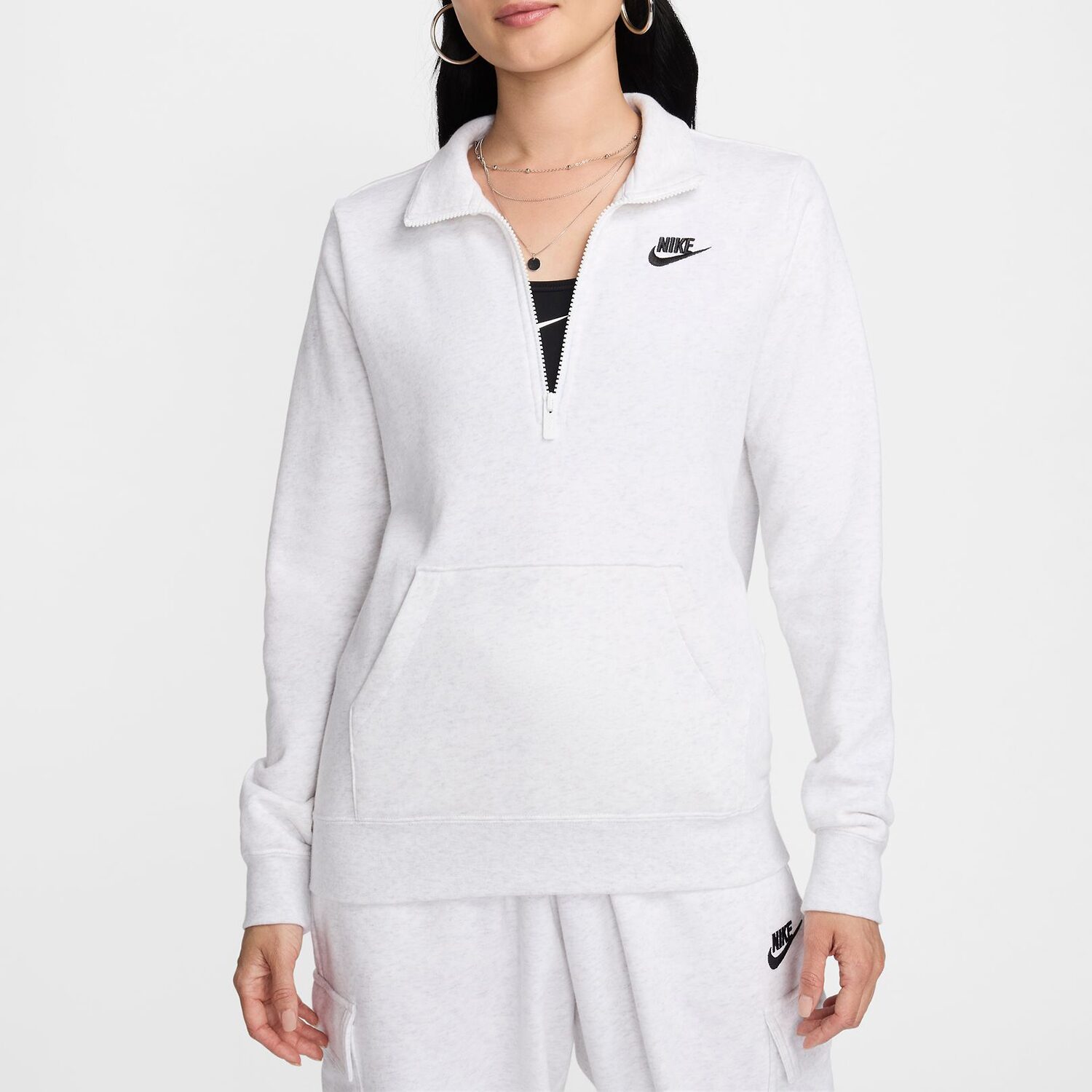 Nike Womens Mock Neck Long Sleeve Active Quarter-Zip Pullover