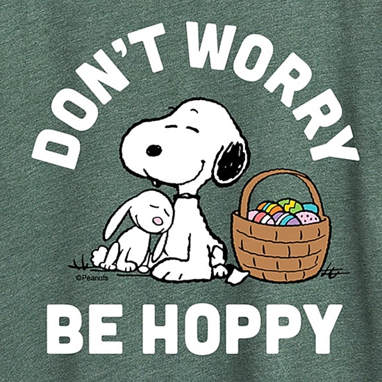 Womens Crew Neck Short Sleeve Regular Fit Peanuts Snoopy Graphic T-Shirt