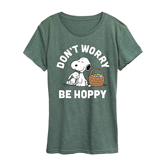 Womens Crew Neck Short Sleeve Regular Fit Peanuts Snoopy Graphic T-Shirt