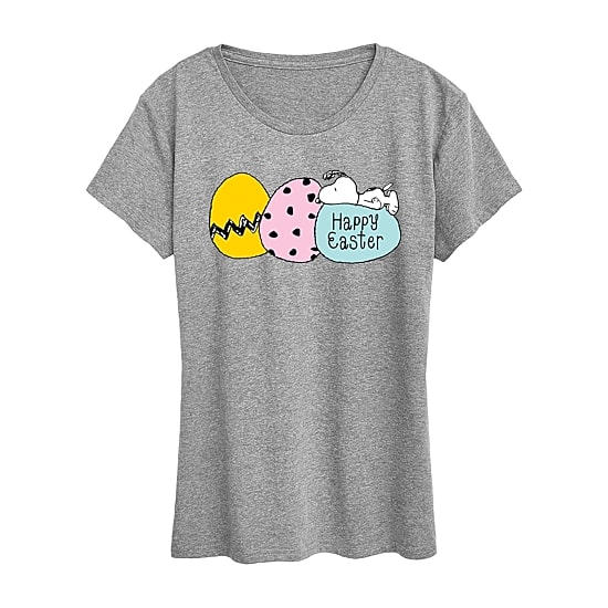 Womens Crew Neck Short Sleeve Regular Fit Peanuts Snoopy Graphic T-Shirt