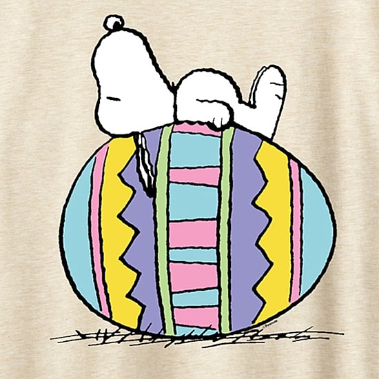Womens Crew Neck Short Sleeve Regular Fit Peanuts Snoopy Graphic T-Shirt
