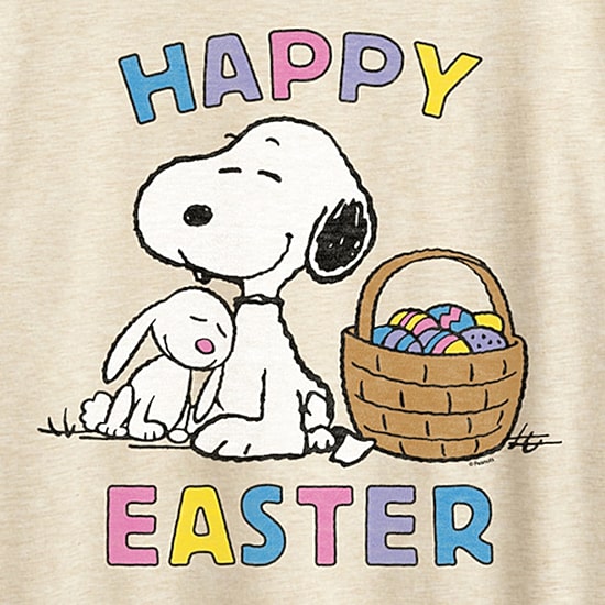 Womens Crew Neck Short Sleeve Regular Fit Peanuts Snoopy Graphic T-Shirt