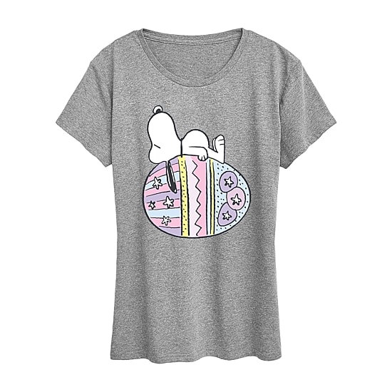 Womens Crew Neck Short Sleeve Regular Fit Peanuts Snoopy Graphic T-Shirt