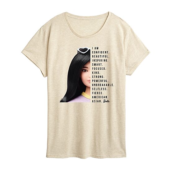 Womens Crew Neck Short Sleeve Regular Fit Barbie Graphic T-Shirt