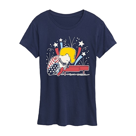 Womens Crew Neck Short Sleeve Regular Fit Peanuts Graphic T-Shirt