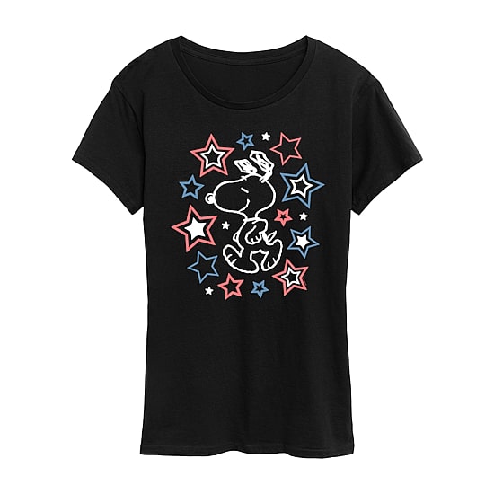 Womens Crew Neck Short Sleeve Regular Fit Peanuts Graphic T-Shirt