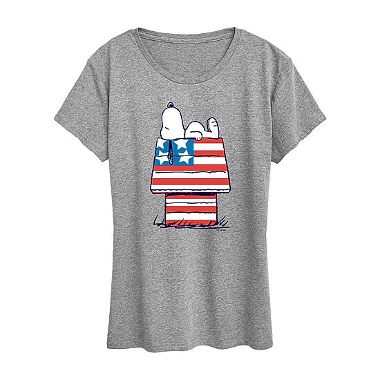 Womens Crew Neck Short Sleeve Regular Fit Peanuts Graphic T-Shirt