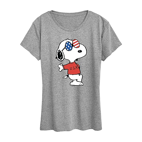 Womens Crew Neck Short Sleeve Regular Fit Peanuts Graphic T-Shirt