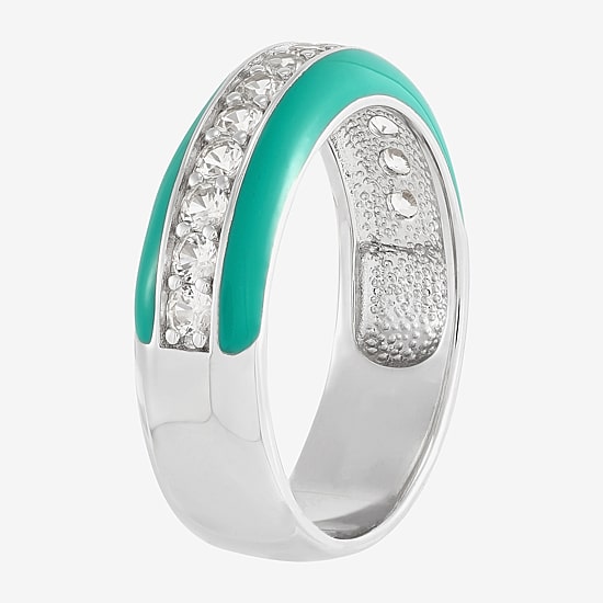 Limited Quantities! Womens 5.5MM Lab Created White Sapphire Sterling Silver Band