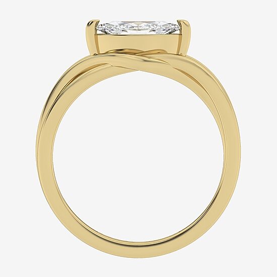 (Si2 / G) Womens 3/4 CT. Lab Grown White Diamond 10K Gold Marquise Cocktail Ring