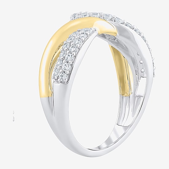(Si2 / G) Womens 1/2 CT. T.W. Lab Grown White Diamond 10K Gold Cocktail Ring