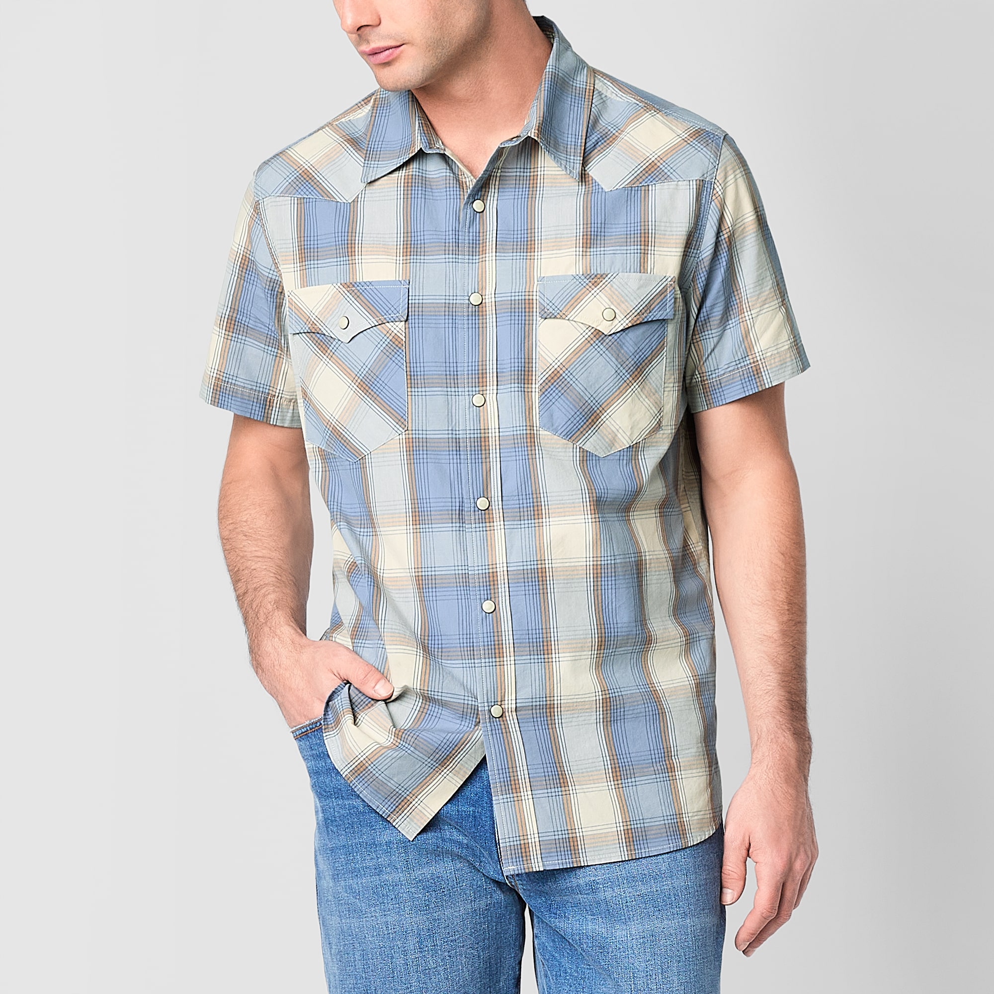 Frye and Co. Mens Short Sleeve Regular Fit Button-Down Shirt