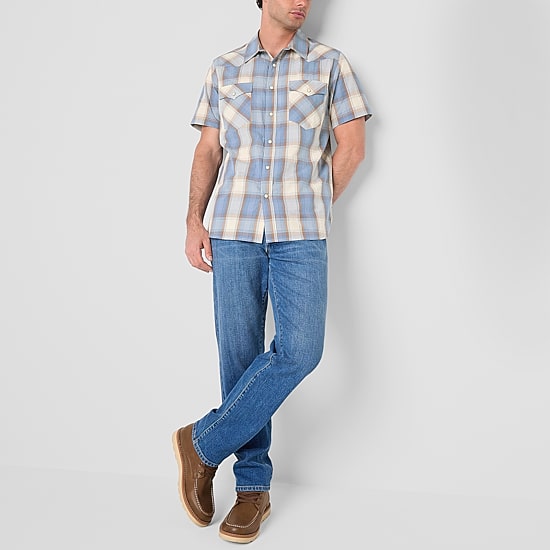 Frye and Co. Mens Short Sleeve Regular Fit Button-Down Shirt