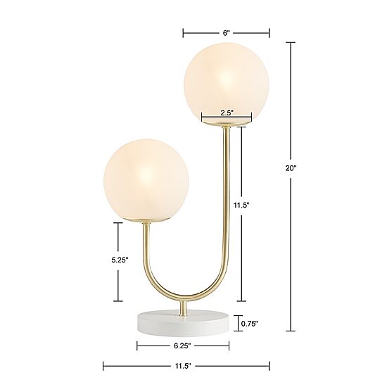510 Design Zusa 2-Light Globe Metal Table Lamp