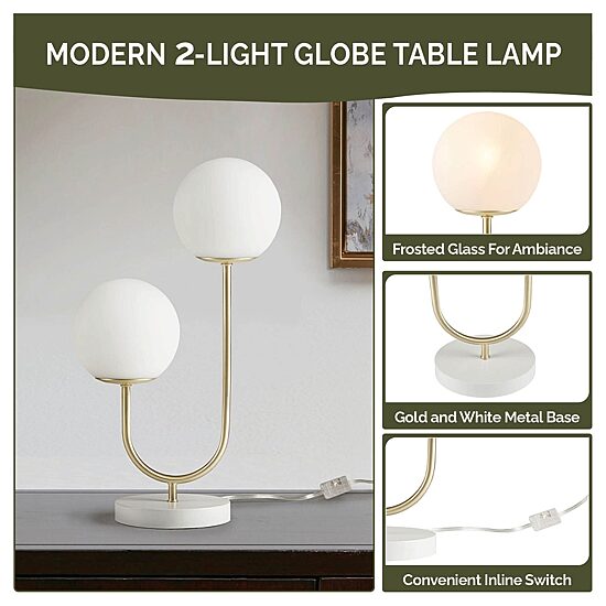 510 Design Zusa 2-Light Globe Metal Table Lamp